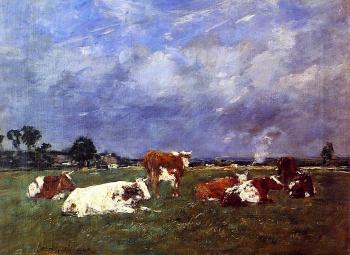 尤金 佈丹 Cows in Pasture